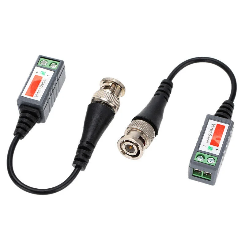 CCTV Camera Passive Video Balun BNC Connector Coaxial Cable Adapter Pair of 22