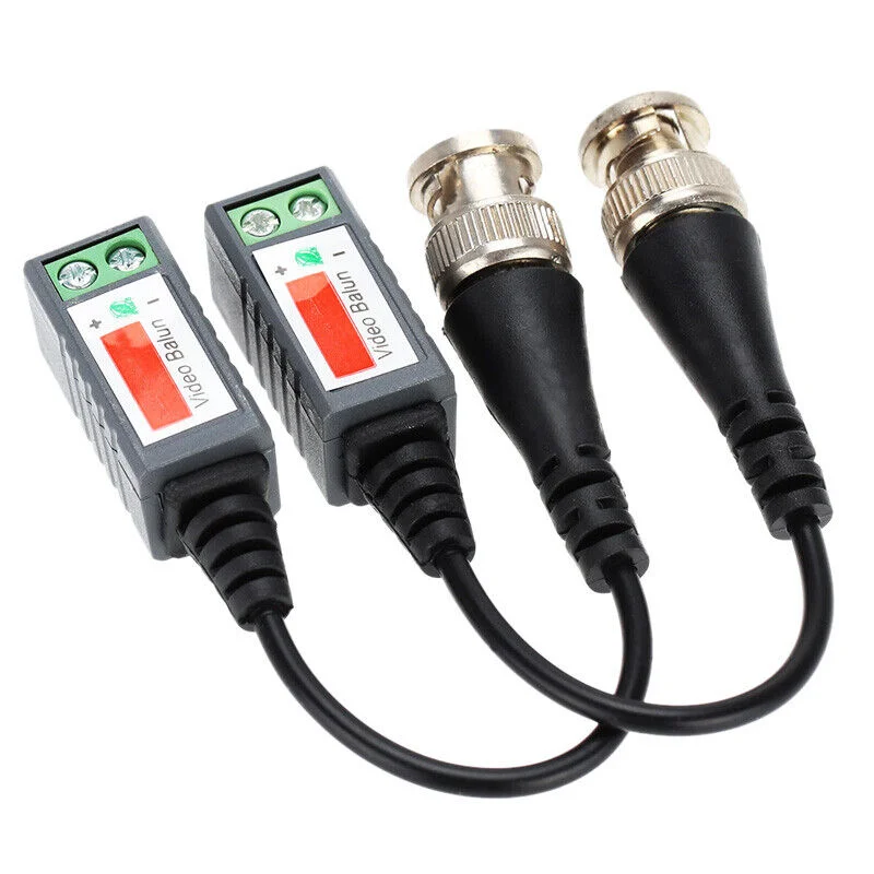 CCTV Camera Passive Video Balun BNC Connector Coaxial Cable Adapter Pair of 23