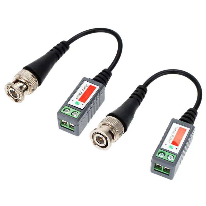 CCTV Camera Passive Video Balun BNC Connector Coaxial Cable Adapter Pair of 24